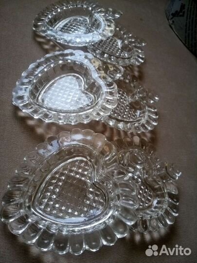 Набор хрустальных розеток для варенья СССР