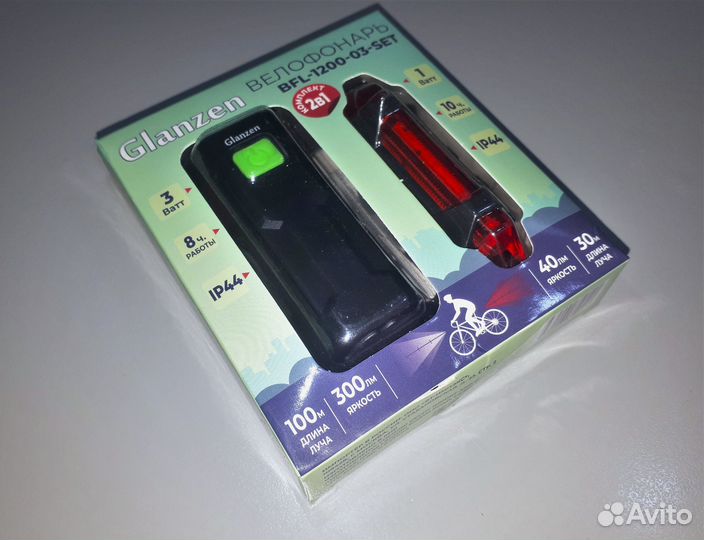 Новый Набор Велосипедных Фар 2в1 Передний Задний