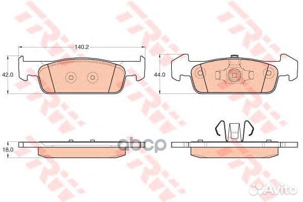 Колодки тормозные дисковые перед GDB2018 TRW