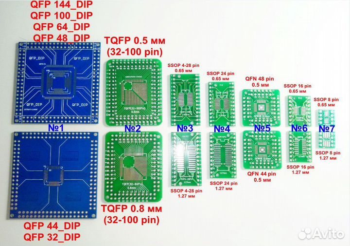 Адаптеры для распайки микросхем макетные платы