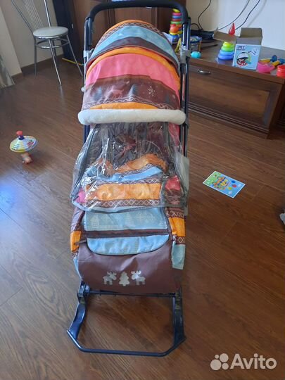 Санки коляска с колесами