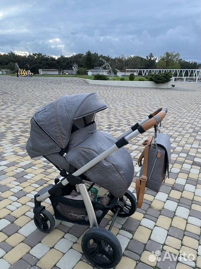 Коляска 2в1 hoco Jana Grey flanell