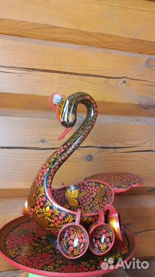 Лебедь братина хохлома