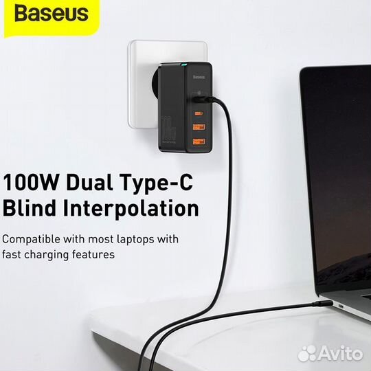 Зарядка Baseus GaN2 Pro 2C+2U 100W MacBook