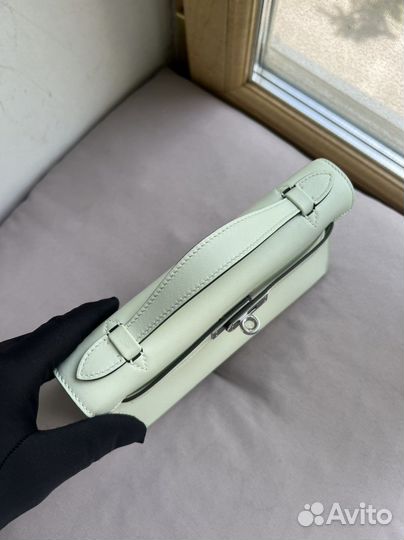 Клатч сумка Hermes Pochette vert fizz 22 sm