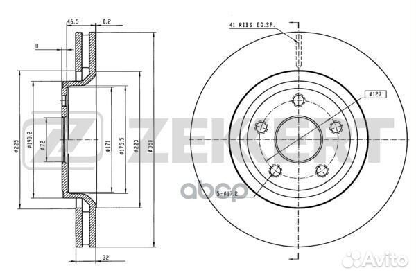 Диск торм. перед. jeep Grand Cherokee IV 10- bs