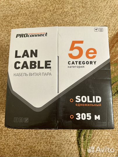 Кабель UTP 4PR 24AWG CAT5e 305м CCA proconnect