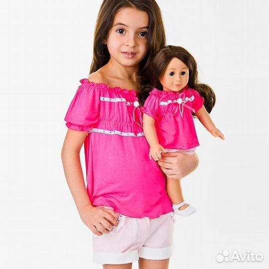 Комплект одежды для девочки и куклы MIA (новое с э