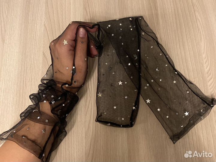 Носки в сеточку, черные длинные прозрачные