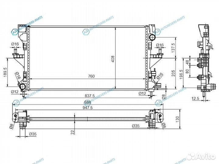 PG0009-14 Радиатор fiat ducatopeugeot boxercitroen