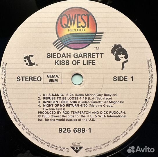 Siedah Garrett – Kiss Of Life (Германия 1988г.)