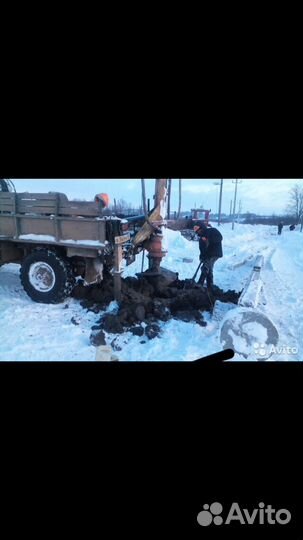 Установка столбов,бурение ям,бурение ям под заборн