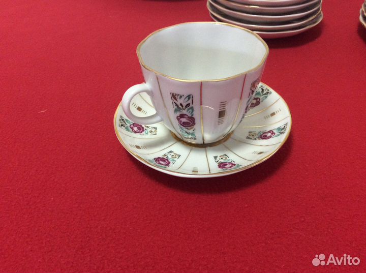 Пионы фарфоровый кофейный сервиз лфз