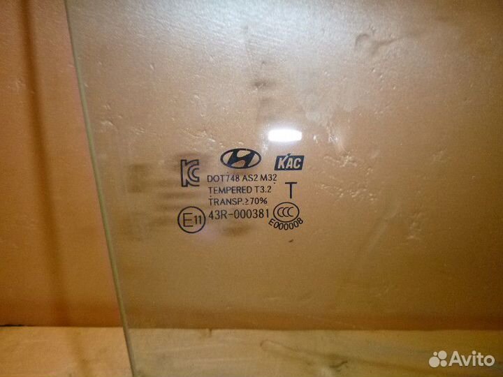 Стекло двери задней правой hyundai elantra 2011-20