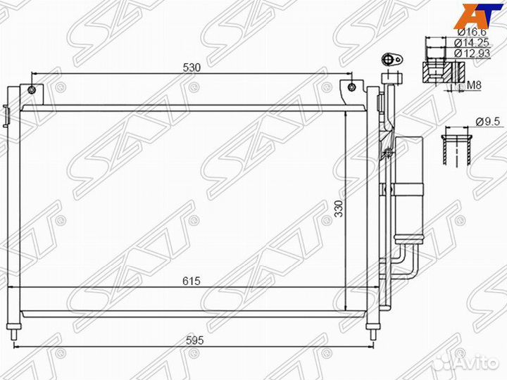 Радиатор кондиционера mazda 2/demio 07