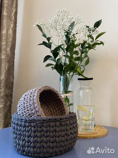 Корзина из трикотажной пряжи