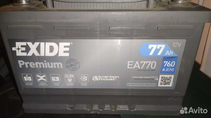 Аккумулятор Exide Premium EA770