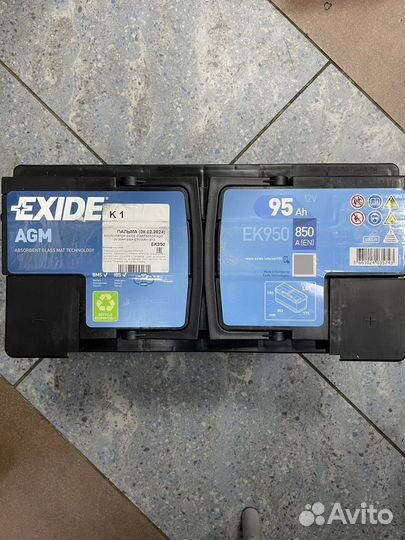 Аккумулятор автомобильный exide AGM 95Ah 850А