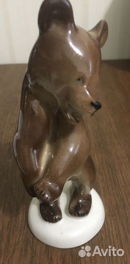 Фарфоровые статуэтки лфз бурый мишка медведь СССР