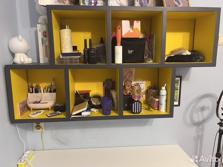 Полка настенная навесная 6 кубов