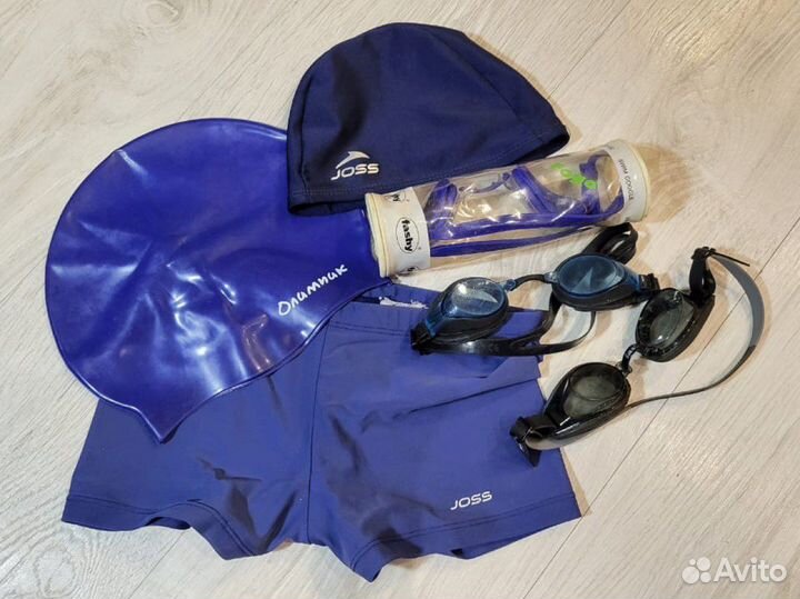 Форма для бассейна шапка, плавки, очки