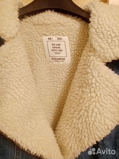 Джинсовая утепленная куртка M