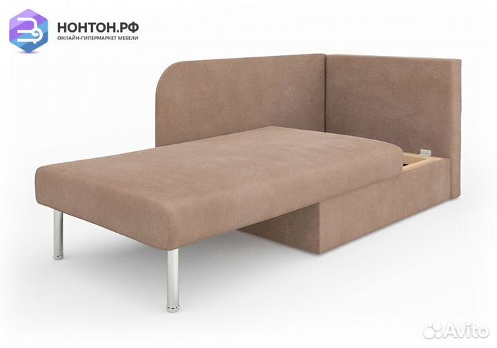 Диван выкатной Алиса велюр бежевый