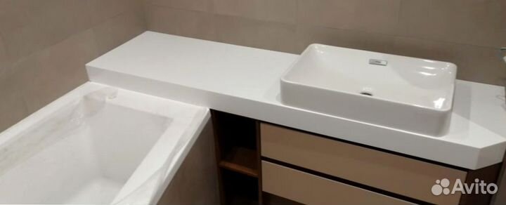 Столешница для ванной и кухни из искуственного кам