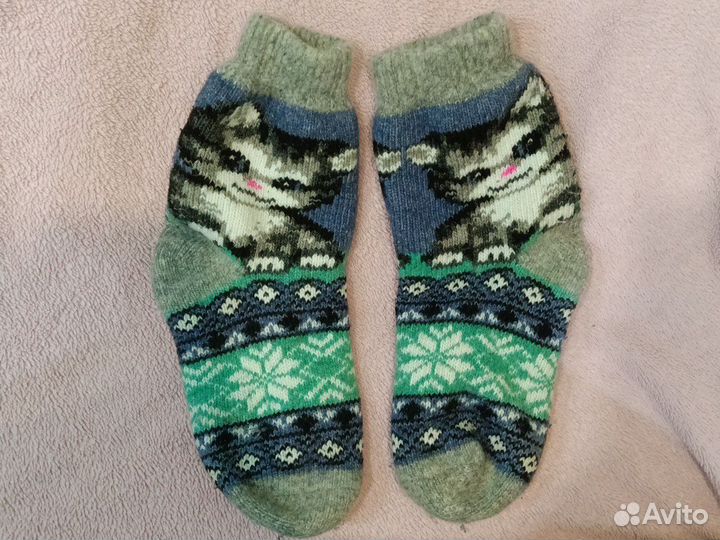 Носки шерстяные вязаные