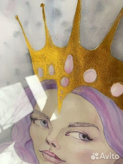 Картины акварелью королевы (А3) в раме