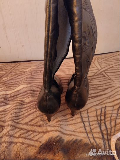 Сапоги кожаные женские