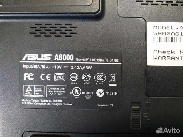 Ноутбук asus A6000