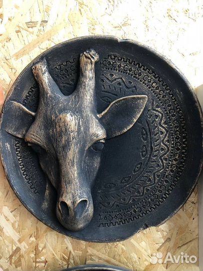 Декоративная тарелка бетон, ручная работа