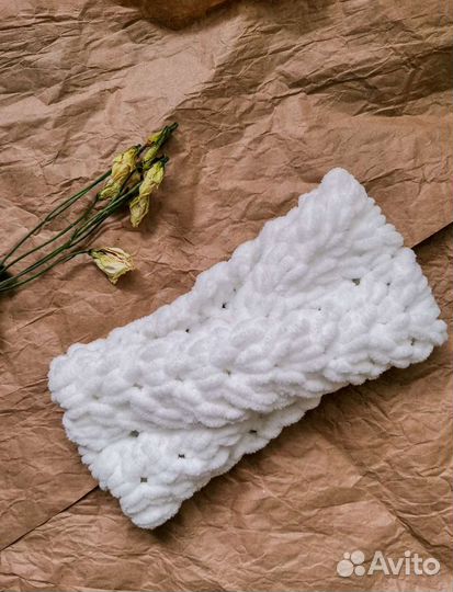 Повязка на голову новая вязаная на заказ