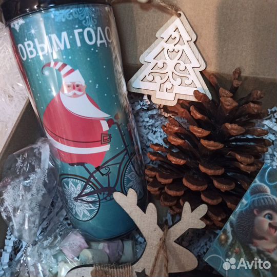 Готовый новогодний подарок с термостаканом #14