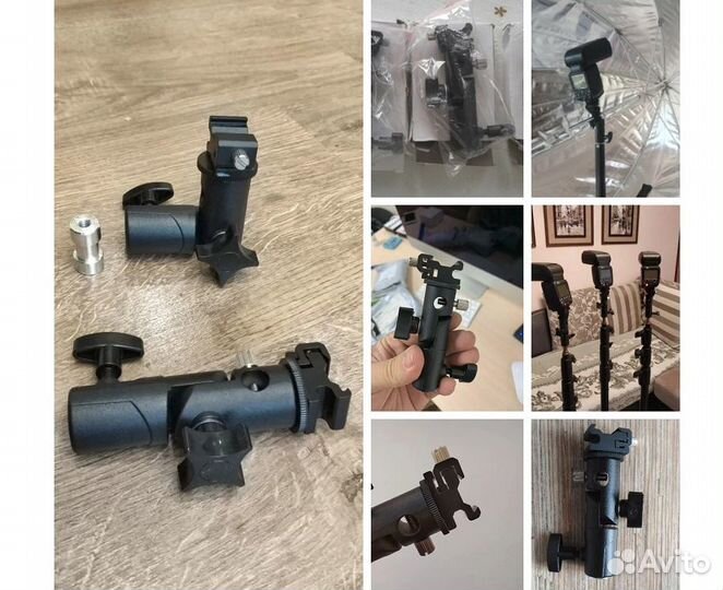 Прочный кронштейн из металла для вспышки и зонта