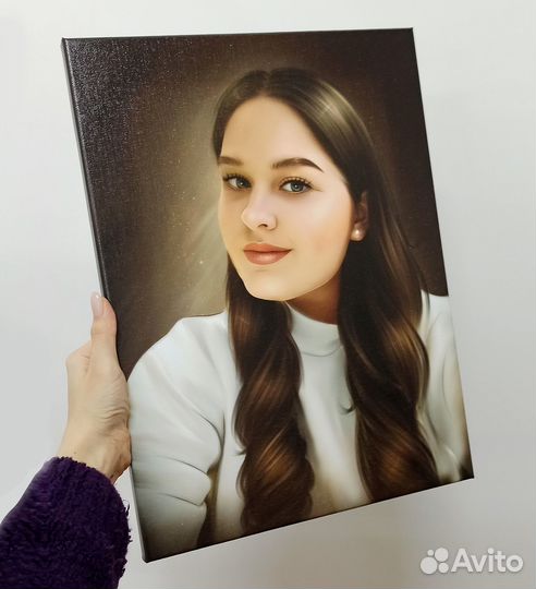 Портрет на холсте по фото, картина на холсте