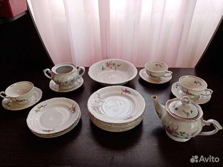 Сервиз Фарфор Chodziez Польша/Роза- Чайные пары
