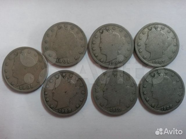 5 центов США 1901-1995(продажа, обмен)