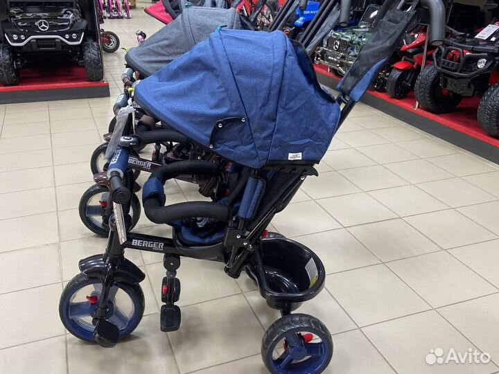 Велосипед с ручкой werter berger Premium синий