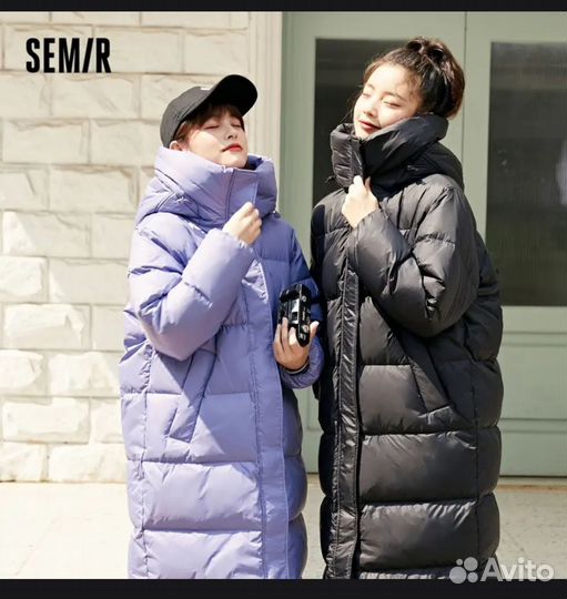 Пуховик зимний женский оверсайз длинный