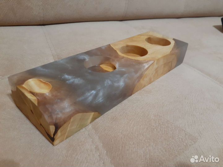 Подсвечник смола дерево
