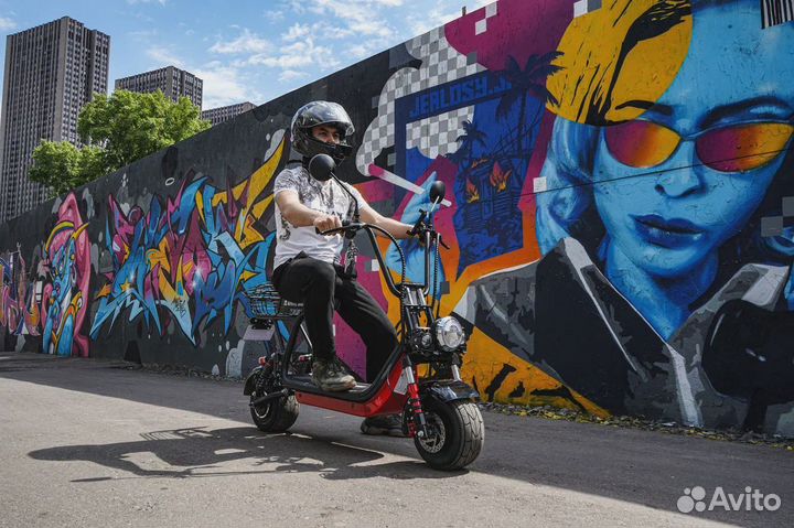 Электроскутер White Siberia Mini R 1200W Black