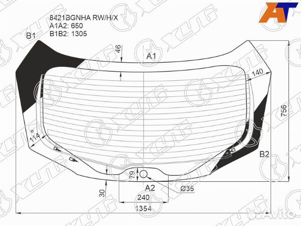 Стекло заднее toyota C-HR