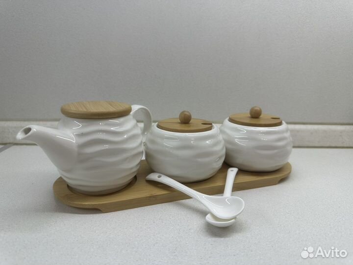 Набор чайник заварочный и сахарницы с крышкой