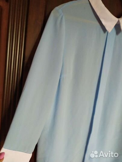 Школьная блуза голубая