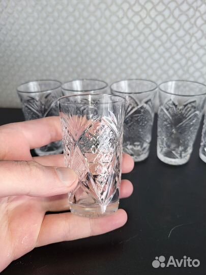 Хрустальные стопки, 6 штук
