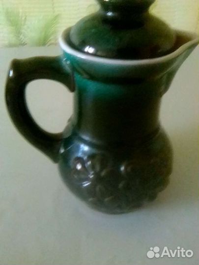 Глиняный кувшин СССР с крышкой