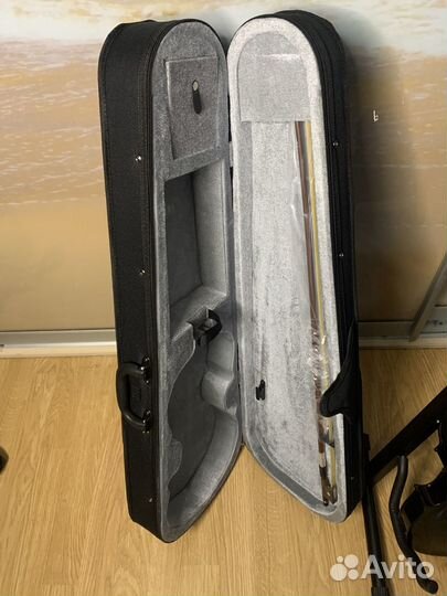 Скрипка для обучения 4/4 черная + мостик