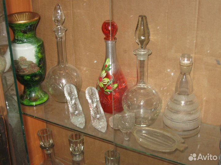 Стекло,хрусталь + вазы из цветного стекла